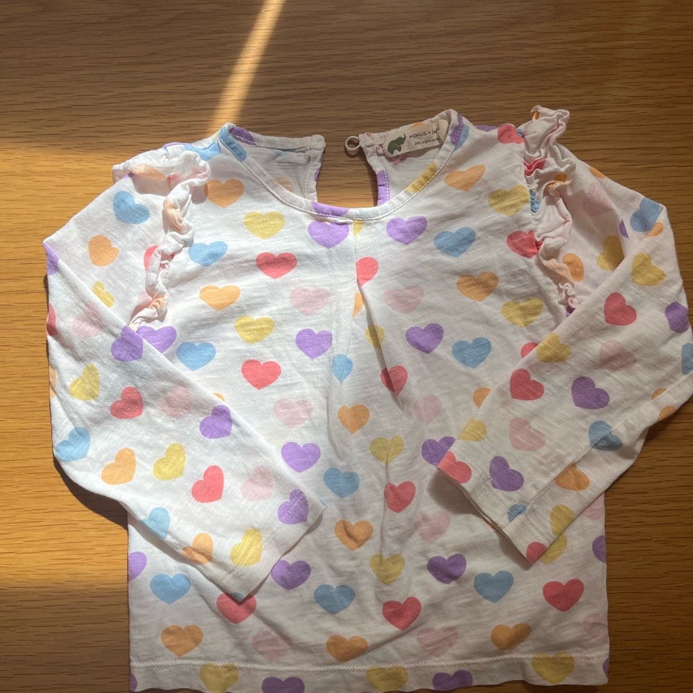 Monica & Andy Colorful Heart Pattern Kids Top